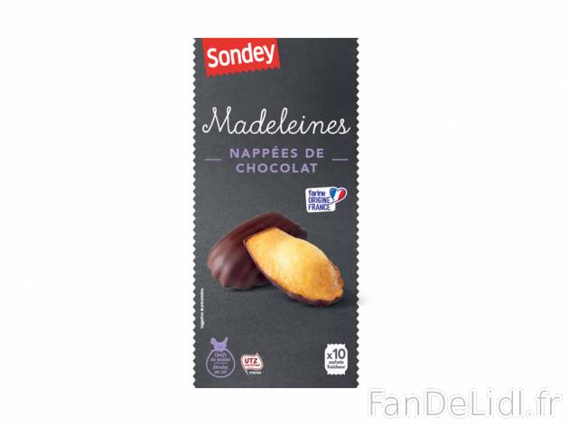 Madeleines nappées chocolat , le prix 1.79 €