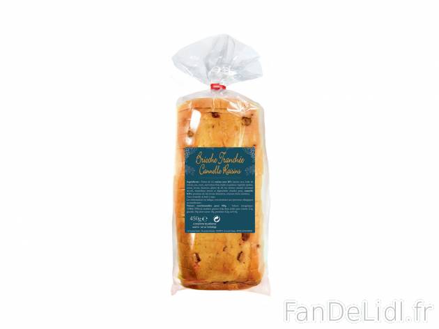 Brioche tranchée cannelle raisins , le prix 1.99 €