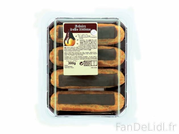 4 éclairs saveur poire Belle-Hélène - France , le prix 2.99 € 

Caractéristiques

- ...