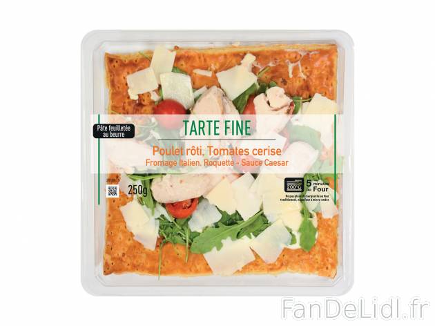 Tarte fine poulet rôti tomates cerises chez , le prix 3.99 € 

Caractéristiques

- ...