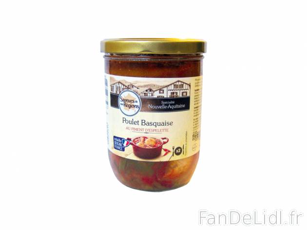 Poulet basquaise , le prix 3.99 €  

Caractéristiques

- logo_volaille_france