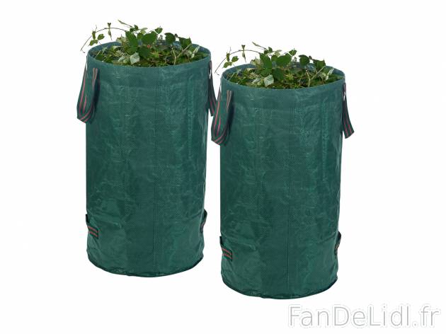 Sacs à végétaux , le prix 5.99 € 
- 4 poignées
- Set de 3
- 1 sac à végétaux ...