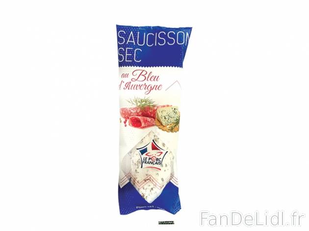 Saucisson sec au bleu d&apos;Auvergne , prezzo 2.79 € per 250 g, 1 kg = 11,16 ...