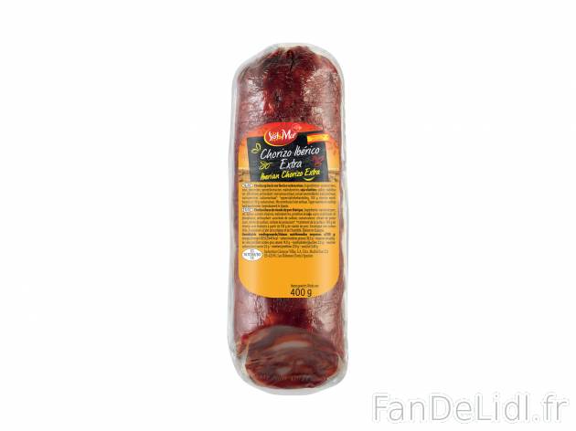 Chorizo ibérique extra , le prix 3.39 €