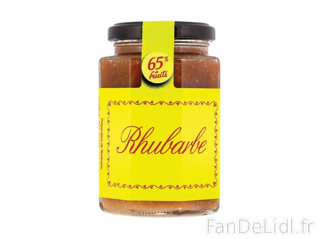 Préparation à la rhubarbe1 , prezzo 1.99 € per 305 g 
- Cuite au chaudron
- ...