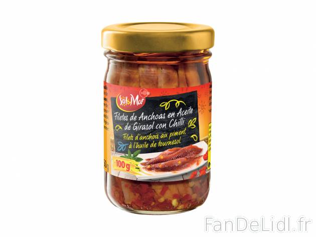 Filets d’anchois à l’huile de tournesol chez , le prix 1.49 € 
- Au choix ...