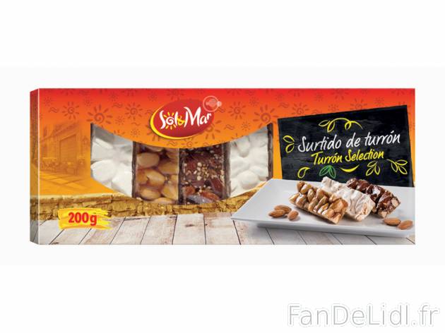 Assortiment de turrón , le prix 2.99 € 
- Assortiment de turrón nature, au ...
