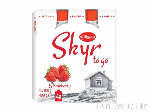 Skyr to go , le prix 1.69 €  

Caractéristiques

- Transformé en UE
- Rayon frais