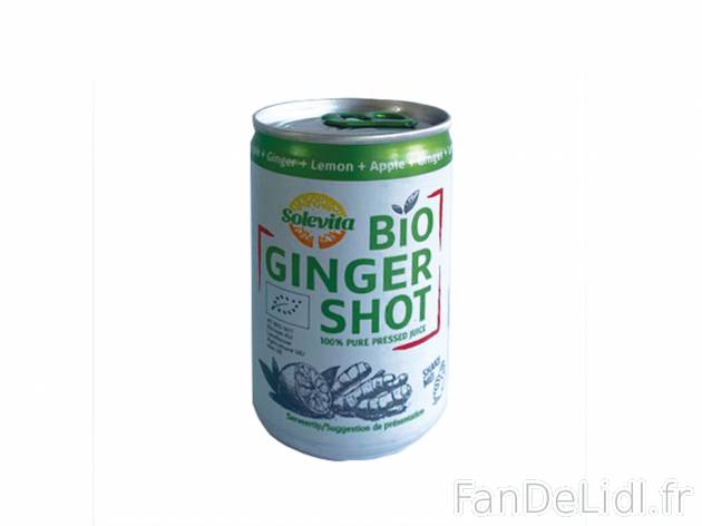 Shot de gingembre bio 100% pur jus pressé chez , le prix 0.79 € 
- Allié antifatigue
Caractéristiques

- ...