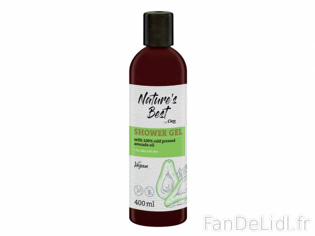 Gel douche Nature’s Best , le prix 2.19 € 
- Vegan
- Gamme à base d’huile ...