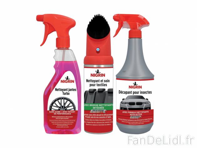 Produit de nettoyage pour voiture , le prix 4.99 € 
Au choix : 
- Nettoyant ...