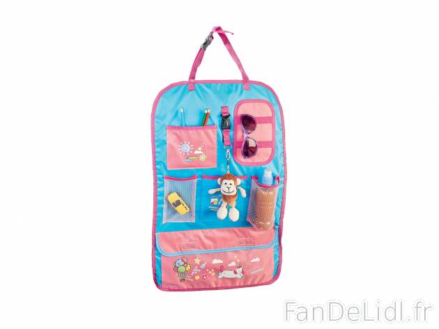 Organiseur de siège auto , le prix 3.99 € 
- Env. 66 x 41 cm
- Taille universelle
- ...