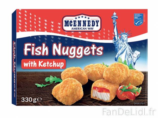 Nuggets de poisson , prezzo 2.49 € per 330 g au choix, 1 kg = 7,55 € EUR. 
- ...
