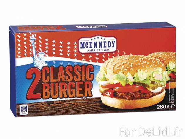 2 burgers ou hot-dogs , prezzo 1.49 € per 280 g au choix, 1 kg = 5,32 € EUR. ...