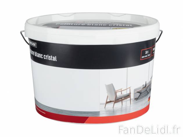 Peinture blanc cristal , le prix 13.99 € 
- Peinture-émulsion intérieure pour ...