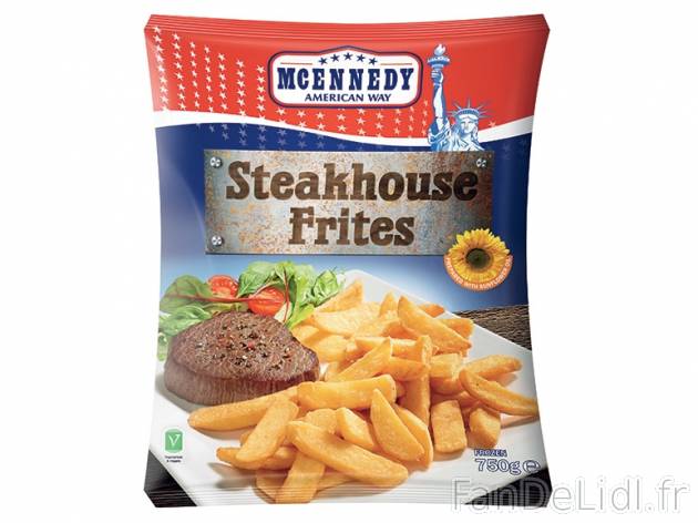 Frites steakhouse , prezzo 0.89 € per 750 g, 1 kg = 1,19 € EUR.