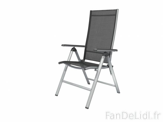 Fauteuil pliant en aluminium , le prix 34.99 &#8364; 
- 120 kg max.
- Dossier ...