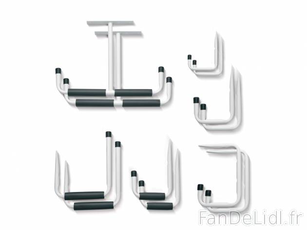 Set de crochets , le prix 11.99 € 
- Pour ranger vélos, échelles, outils de ...