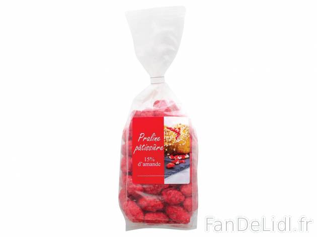 Pralines pâtissières1 , prezzo 2.99 € per 400 g 
- 15 % d&apos;amandes ...