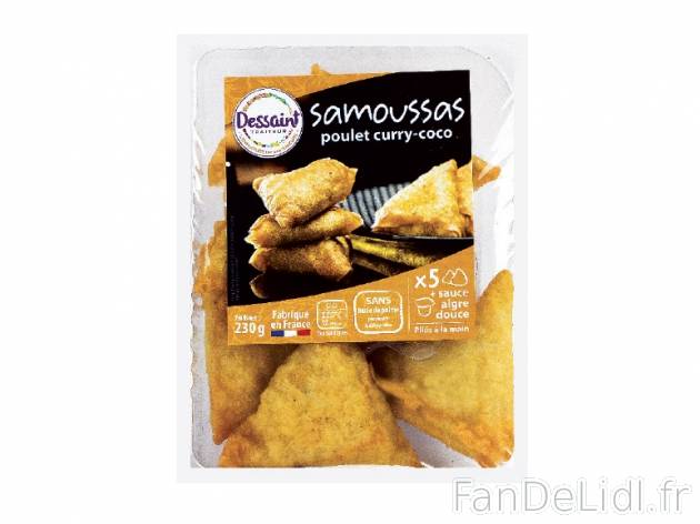 5 samoussas poulet curry-coco , prezzo 2.19 € per 230 g, 1 kg = 9,52 € EUR. ...