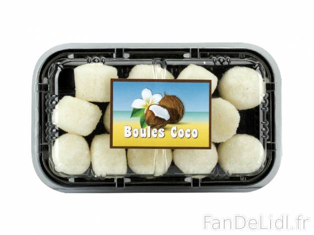 Boules coco , prezzo 1.99 € per 200 g, 1 kg = 9,95 € EUR. 
- Ces petits bouchons ...