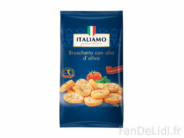 Mini bruschetta , prezzo 0.89 € per 150 g au choix, 1 kg = 5,93 € EUR. 
- A ...