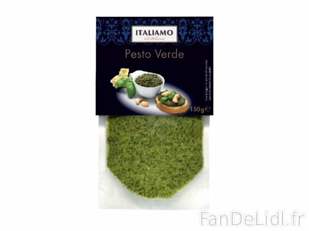 Pesto , prezzo 1.69 € per 150 g au choix, 1 L = 11,27 € EUR. 
- Au choix : ...