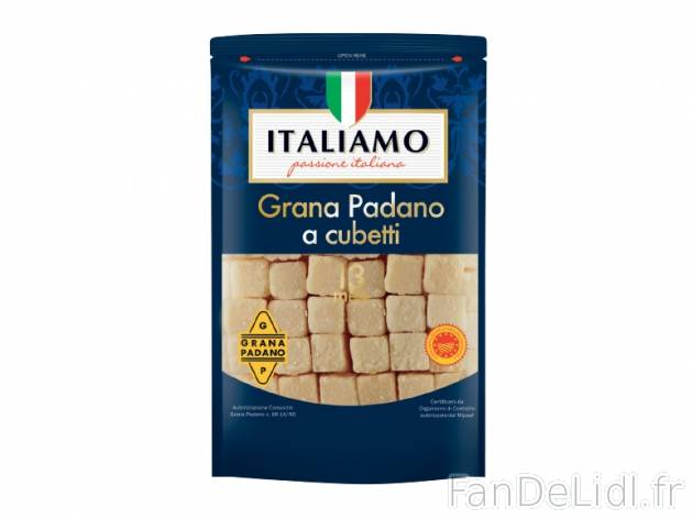 Grana Padano a cubetti DOP , prezzo 4.99 € per 400 g, 1 kg = 12,48 € EUR. 
- ...