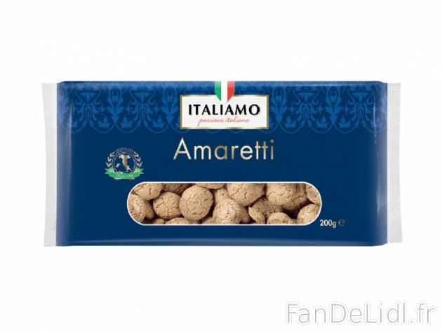 Biscuits secs amaretti , prezzo 0.99 € per 200 g, 1 kg = 4,95 € EUR.