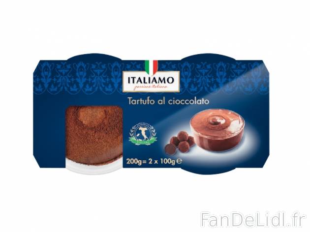 2 tartufo ou capuccio , prezzo 1.39 € per 180/200 g au choix, 1 kg = 7,72 € EUR.