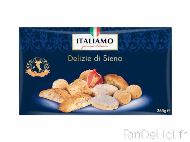Assortiment de biscuits toscans , prezzo 4.79 € per 365 g, 1 kg = 13,12 € EUR.