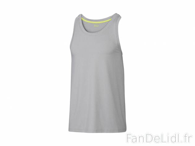 Débardeur technique , le prix 4.99 € 
- Ex. 94 % polyester et 6 % élasthanne ...
