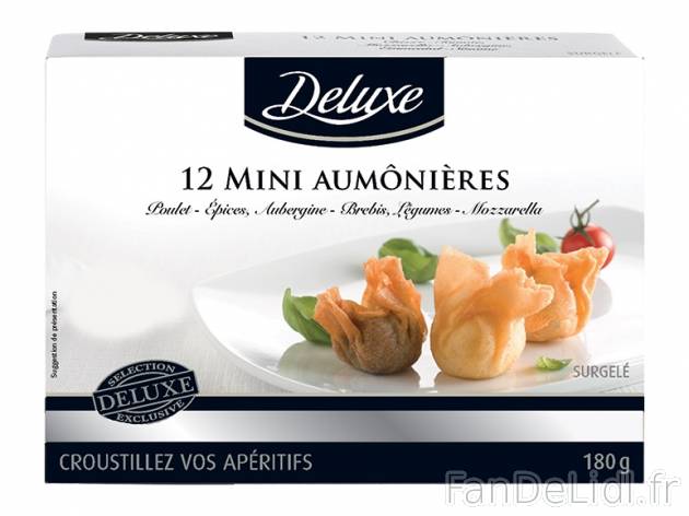 12 mini aumônières , prezzo 3.29 € per 180 g, 1 kg = 18,28 € EUR. 
- Assortiment ...