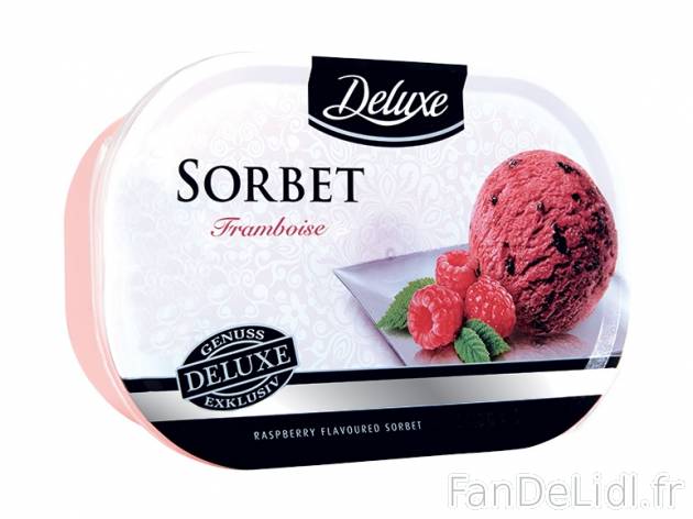 Sorbet aux fruits , prezzo 1.99 € per 665 g au choix, 1 kg = 2,99 € EUR. 
- ...