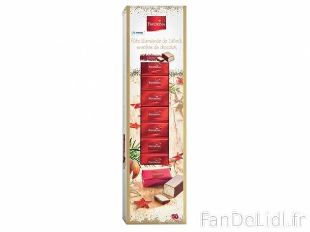 Pâte d’amande de Lübeck enrobée de chocolat , prezzo 1.29 € per 125 g ...