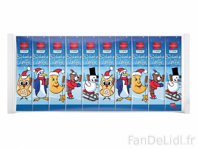 10 sucettes au chocolat , prezzo 0.99 € per 150 g au choix, 1 kg = 6,60 € EUR. ...