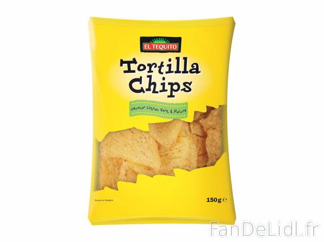 Tortilla chips1 , prezzo 0.89 € per 150 g 
- Saveur citron-vert et poivre
- ...