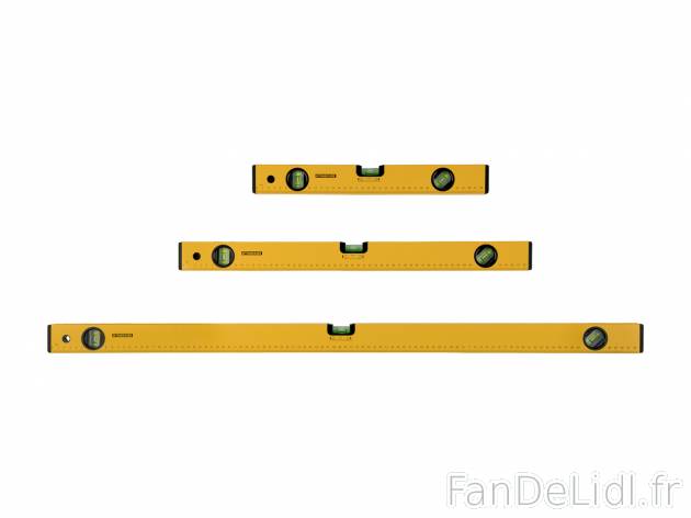 Set de niveaux à bulle Parkside, le prix 8.99 € 
- Set de 3 : env. 40 cm, env. ...