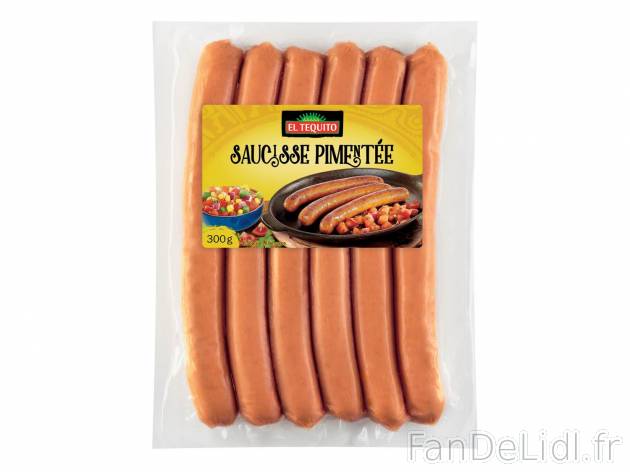 Saucisses pimentées1 , prezzo 2.19 € per 300 g 
-  Inédit chez Lidl