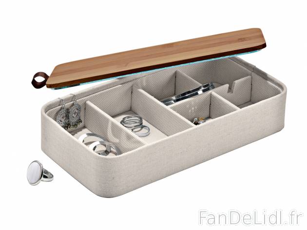 Boîte à bijoux en bambou avec miroir , le prix 6.99 € 
- 3 ou 6 compartiments ...