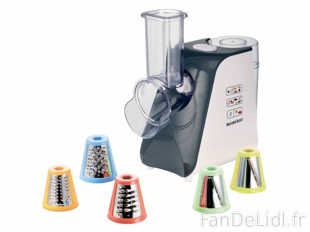 Râpe à légumes électrique Silvercrest, le prix 19.99 € 
- 150 W
- 5 en 1
- ...