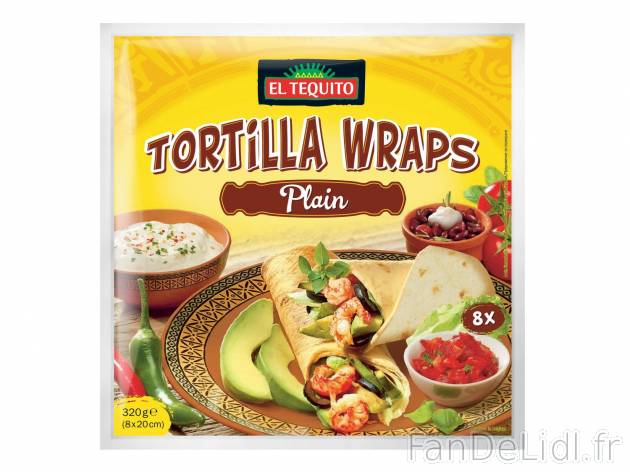 8 tortillas nature1 , prezzo 1.09 € per 320 g 
-  Ø 20 cm
-  Prêts à garnir !