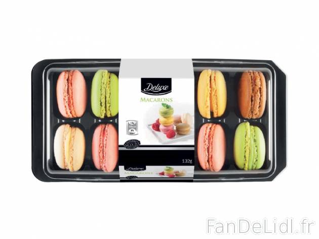 12 macarons frais , prezzo 3.99 € per 132 g, 1 kg = 30,23 € EUR. 
- Assortiment ...
