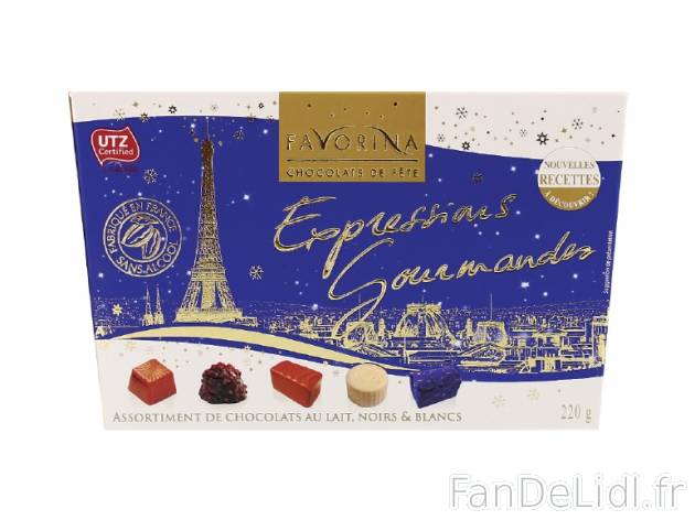 Expressions gourmandes , prezzo 3.29 € per 220 g, 1 kg = 14,95 € EUR. 
- Assortiment ...