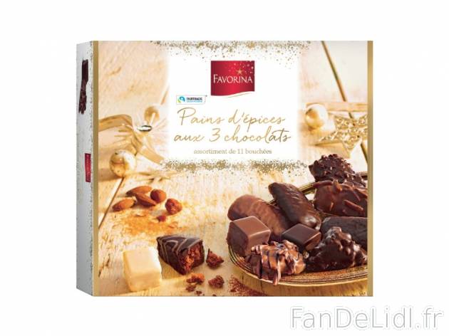 Pains d’épices aux 3 chocolats , prezzo 4.69 € per 500 g, 1 kg = 9,38 € EUR. ...