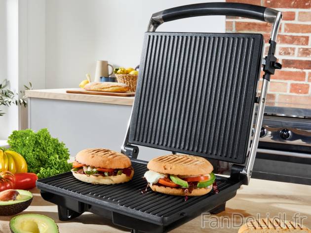Appareil à panini et gril , le prix 29.99 € 
- 2 000 W
- Pour griller selon ...