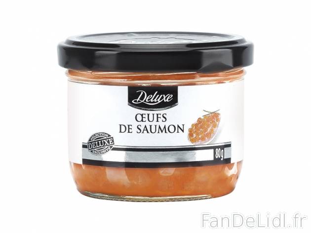 Œufs de saumon , prezzo 4.99 € per 80 g, 1 kg = 62,38 € EUR.