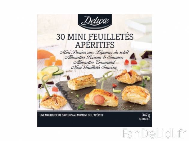 30 mini feuilletés , prezzo 2.59 € per 347 g, 1 kg = 7,46 € EUR. 
- Inédit ...