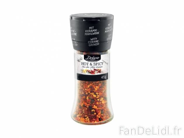 Moulin à épices , prezzo 1.49 € per 45 à 55 g au choix, 1 kg = 33,11 € EUR. ...