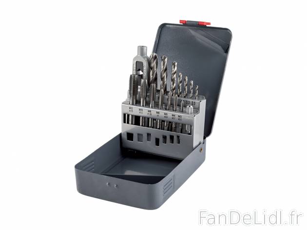 Set de forets et tarauds , le prix 9.99 € 
- Pour percer et tarauder le métal ...